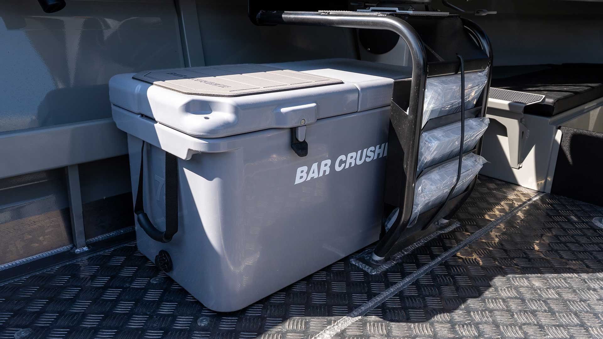 Bar Crusher 650C ice box under seat