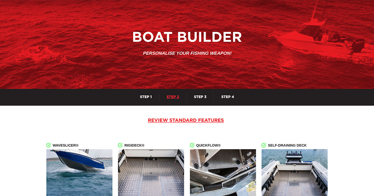 standard features and options in fishing boats
